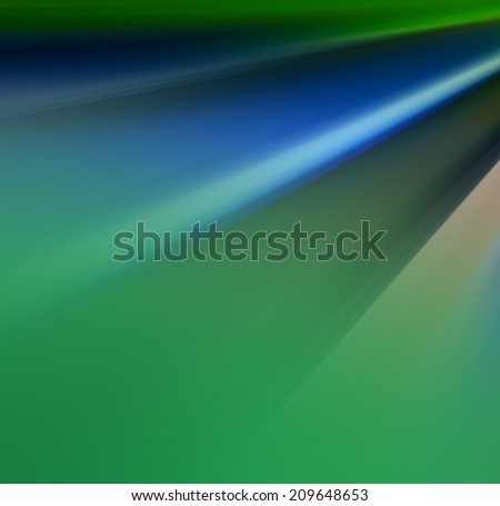 Abstract composition of lines of green and blue on a plane