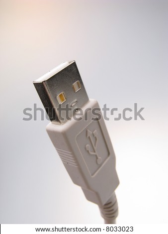 computer connecting cable on  light background,  close up