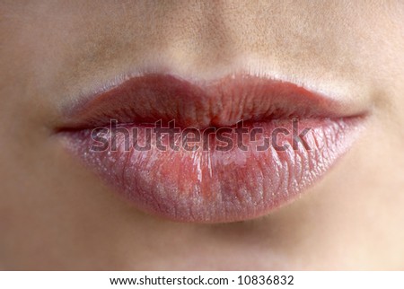 Female sensual lips, close up