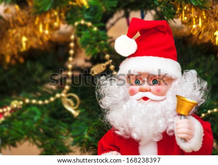 Santa Claus at home at night making magic