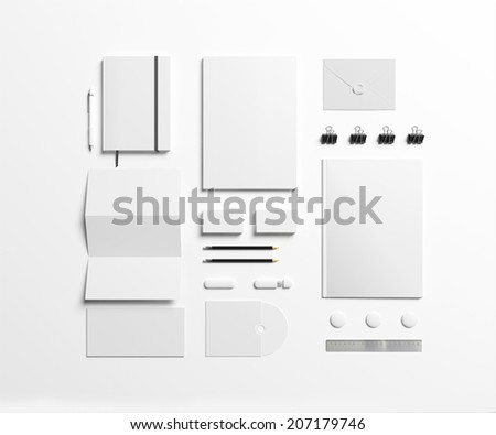 Blank Stationery set isolated on white to replace your design