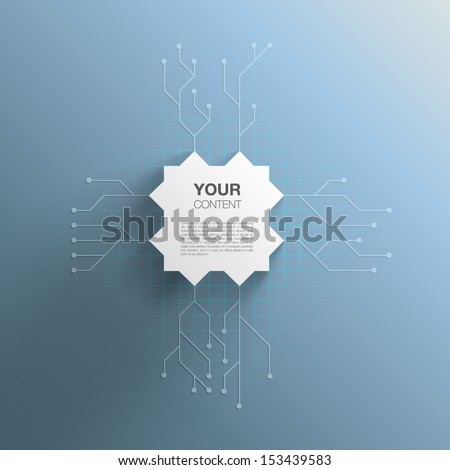 Trendy 3D Microchip Design With Transparent Shadow And Detailed Printed Circuit Board Background