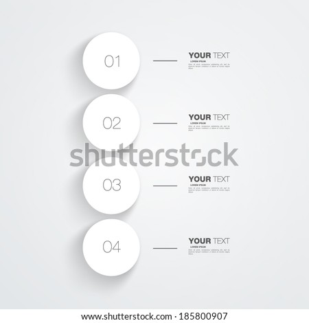 Numbered circles infographic design with your text and light background Eps 10 vector illustration