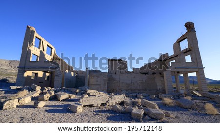 Ruins of Old Bank Building in Rhyolite Ghost Town, NV