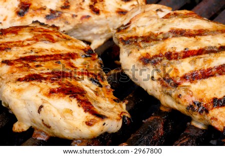 Chicken on the grill at a cookout