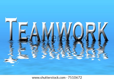 An illustration of the word teamwork