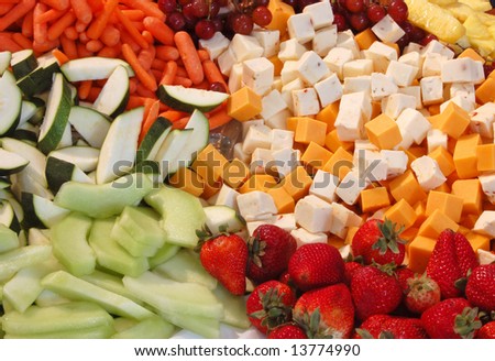 Veggie and fruit tray at a wedding