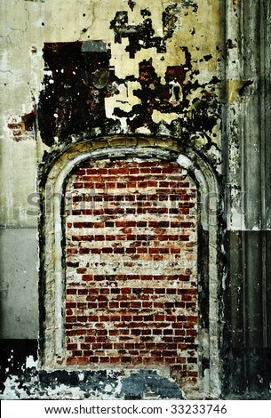High contrast photo of old wall in a church