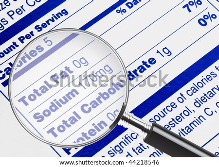 Nutrition information being studied under a magnifying glass