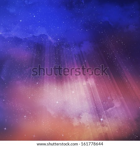The color mystic sky with clouds, background