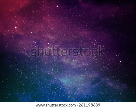 Universe filled with stars, nebula and galaxy