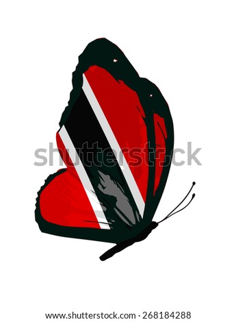 Trinidad and Tobago flag butterfly - vector