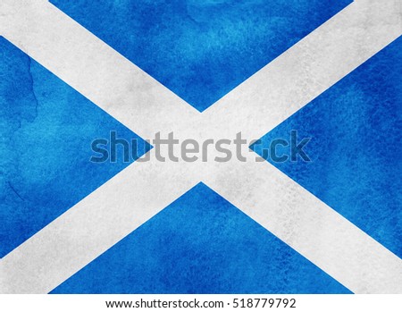 Watercolor flag background. Scotland