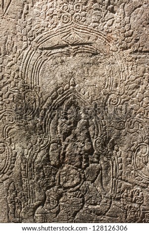 Angkor wat. Art detail on the stone