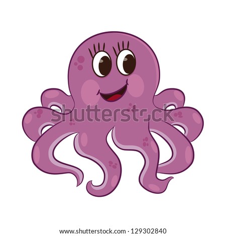 Cartoon Octopus. Vector Illustration. - 129302840 : Shutterstock