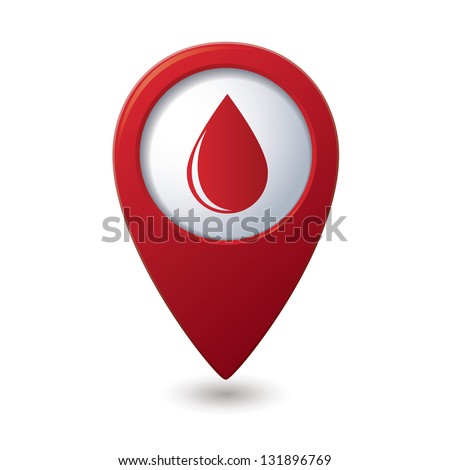 Map pointer with water drop icon. Vector illustration