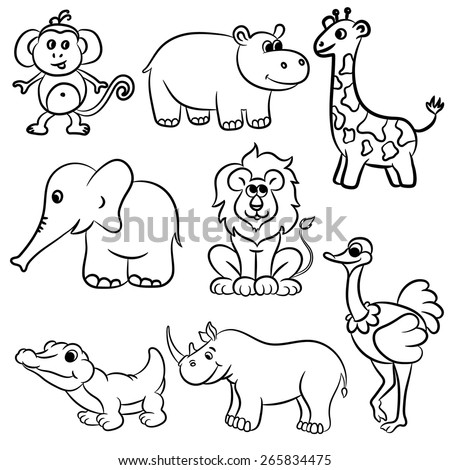 Cartoon Outline Elephant clip art Free Vector / 4Vector