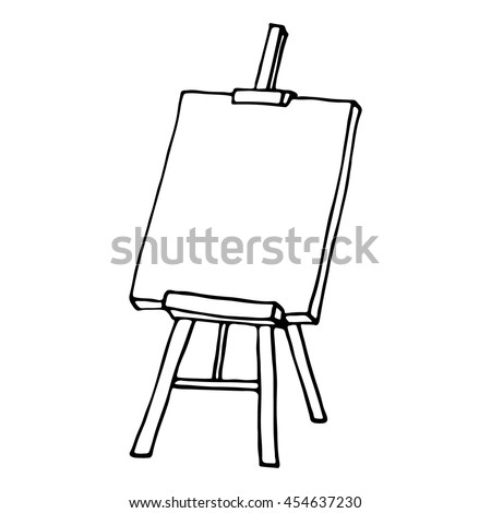 Easel icon. Outlined on white background.
