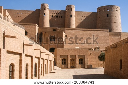 HERAT, AFGHANISTAN - OCT 22: The Citadel of Herat on October 22, 2012 in Herat, Afghanistan. Herat is the third largest city of Afghanistan, with a population of about 450,000.