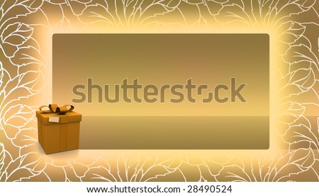 Gold gift Card whith gift box.