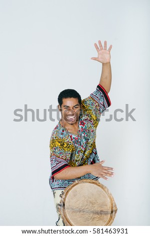 Similar – Image, Stock Photo Man playing djembe in Morocco, Africa.