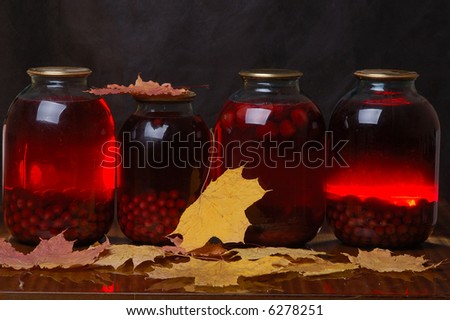 Compote from red berries, The still-life is made in a photographic studio with use of four flashes