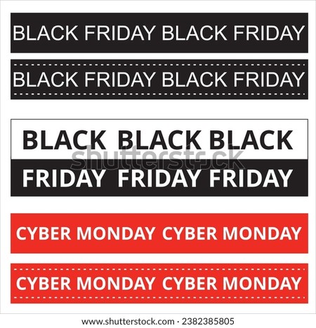 Black friday and ciber monday banners on a red background