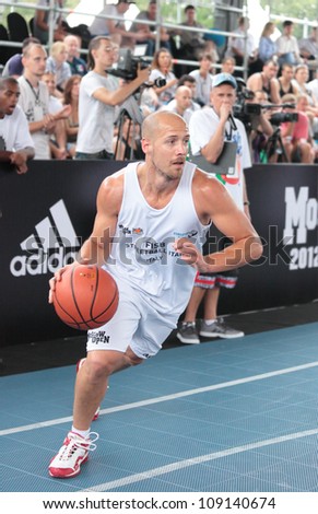 MOSCOW, RUSSIA - JULY 28: Match FISB Streetball Italy vs Bwin.com, Slovenia during International Street Basketball Cup \
