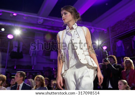 ST. PETERSBURG, RUSSIA - SEPTEMBER 14, 2015: Fashion show at the opening of project \