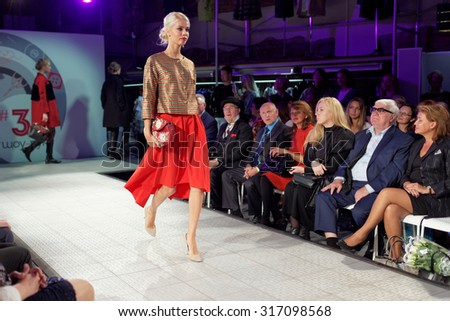 ST. PETERSBURG, RUSSIA - SEPTEMBER 14, 2015: Fashion show at the opening of project \