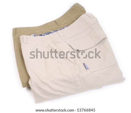 Pair of man pants isolated on white background