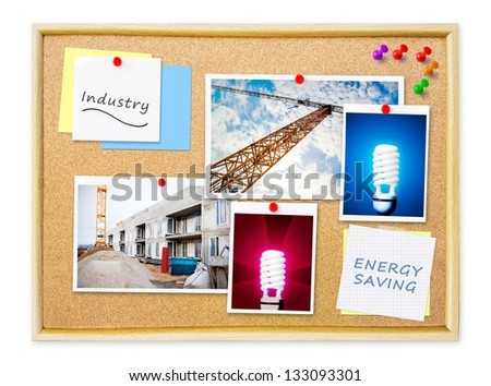 Industry and energy saving on memo cork pin board