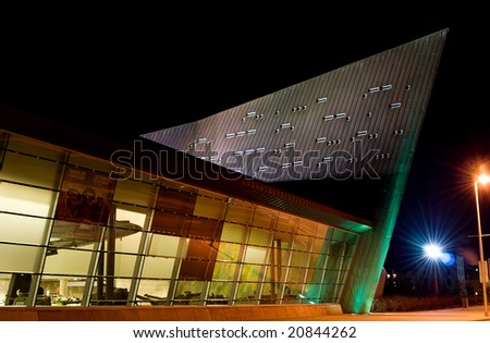 Canadian War Museum at night.  controversy in 2007 regarding a plaque in the museum which raised the issue of the morality of the operations of Bomber Command against Germany in World War II.