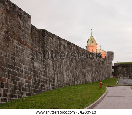A portion of the wall of old Quebec near Porte St. Jean