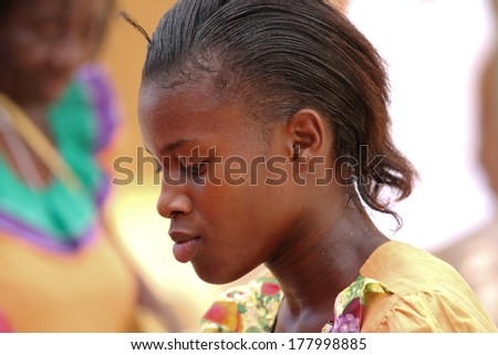 FALMOUTH, JAMAICA Ã¢Â?Â? MAY 11: An unidentified girl outside the port of Falmouth on MAY 11, 2011 in Jamaica ahead of the national labor day celebrations.