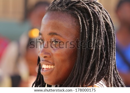 FALMOUTH, JAMAICA Ã¢Â?Â? MAY 11: An unidentified woman outside the port of Falmouth on MAY 11, 2011 in Jamaica ahead of the national labor day celebrations.