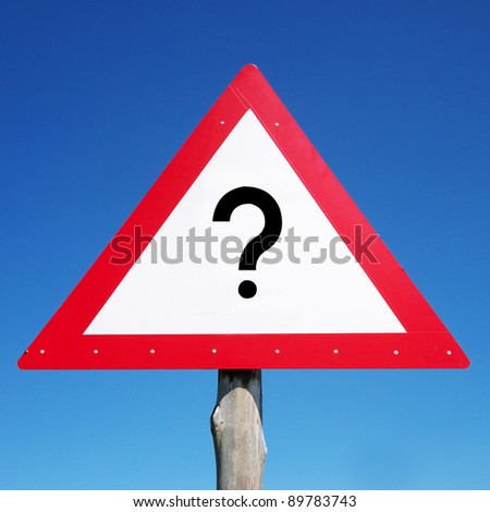 Road Sign With Question Mark Stock Photo 89783743 : Shutterstock