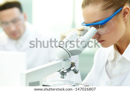 Similar – Image, Stock Photo Serious vaccinated girl with band aid on arm
