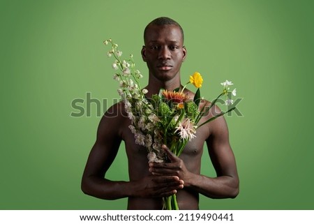 Similar – Image, Stock Photo Handsome man with green twig