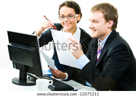Confident business people having a conversation about work