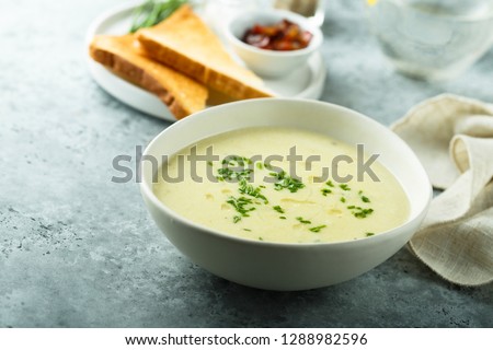 Similar – Image, Stock Photo Baking Potatoes And Leek Soup