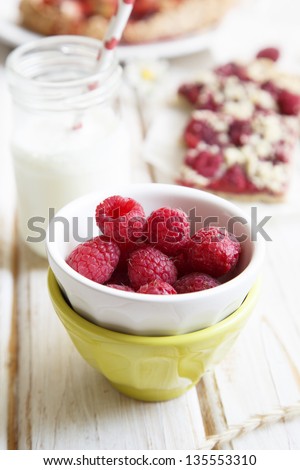 Fresh raspberry and summer bakery