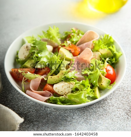 Similar – Image, Stock Photo Ham and salad with cream sauce