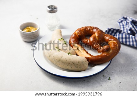 Similar – Image, Stock Photo Bavarian white sausages on a plate