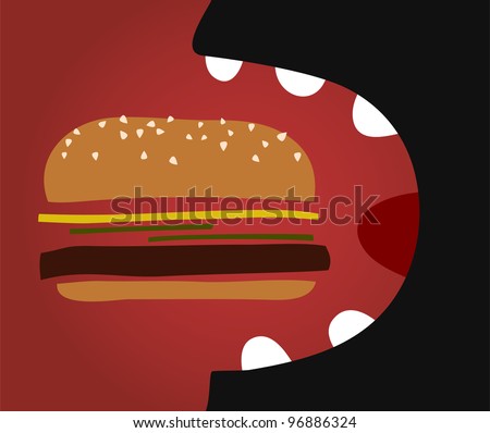 Similar – Image, Stock Photo A man bites into a piece of watermelon