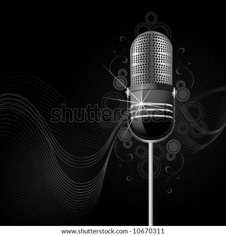 Sparkling retro a microphone