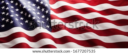 American Flag Wave Close Up for Memorial Day or 4th of July Stockfoto © 