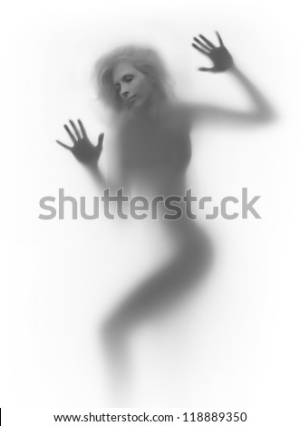 Sexy woman silhouette, hands and face