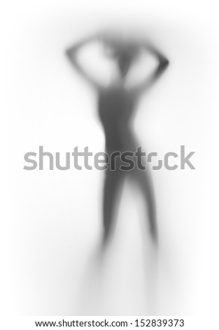 Diffuse human female silhouette