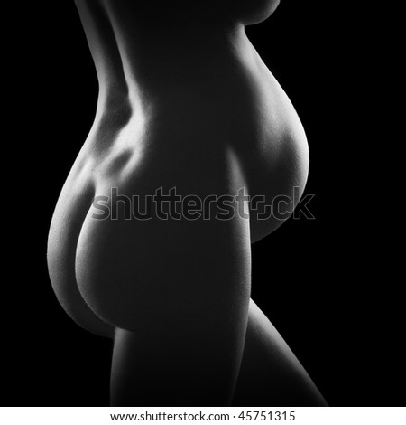 Nude pregnant woman part